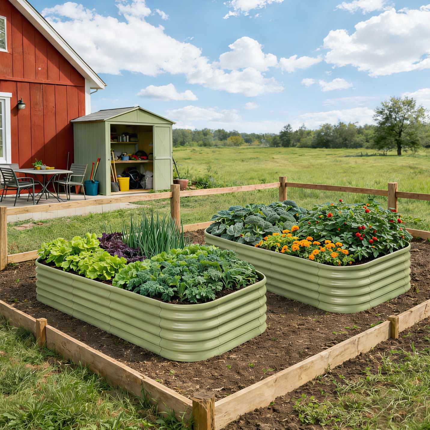 6-pack 18" Tall 8x4x1.5 ft Metal Raised Garden Beds