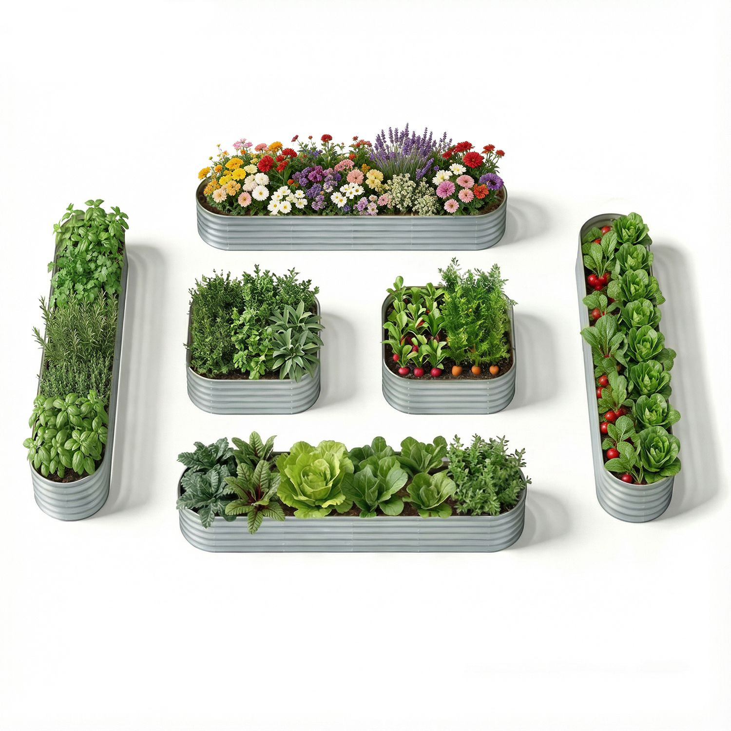 New Home Garden Layout – 18" Tall Raised Garden Bed Set (6 Beds)