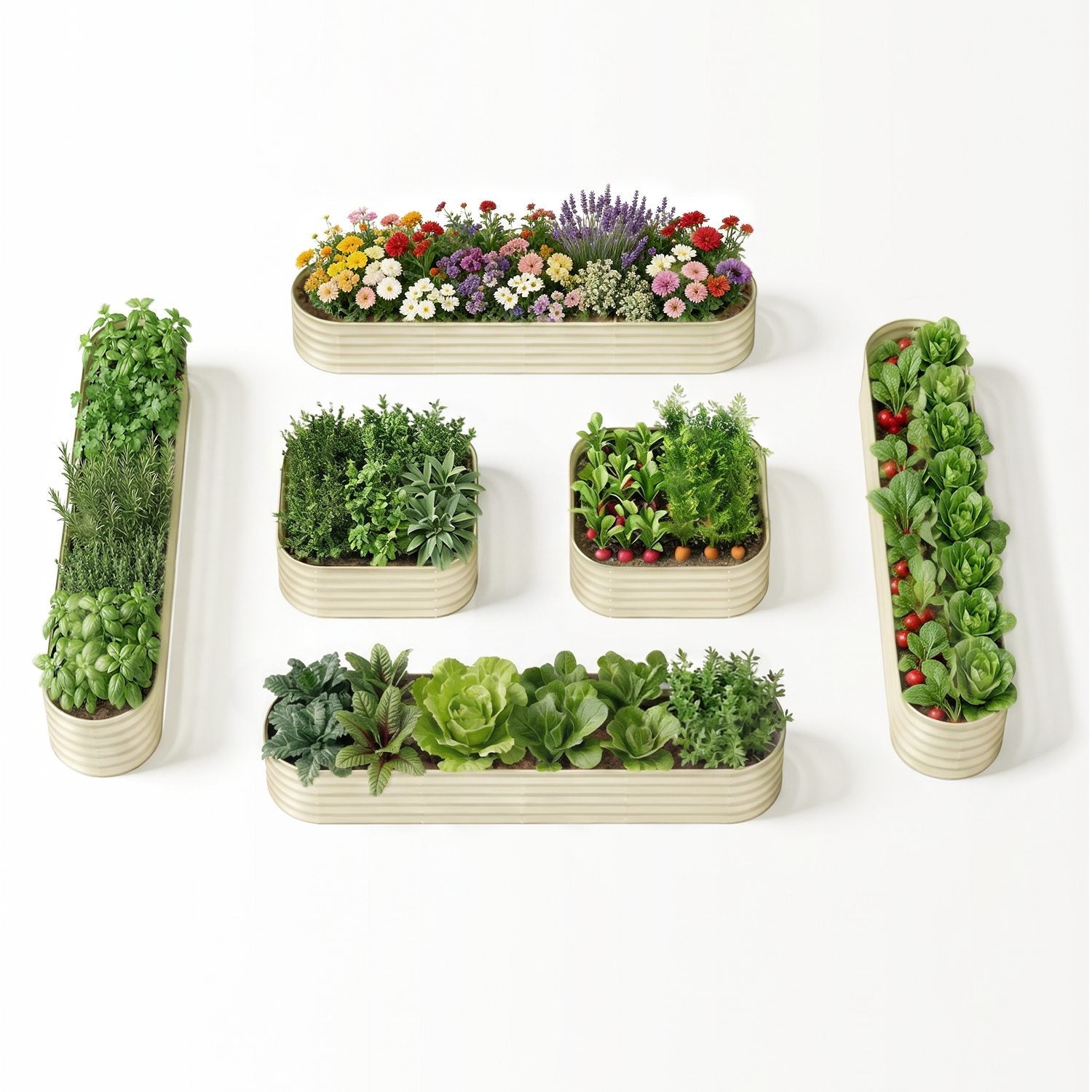 New Home Garden Layout – 18" Tall Raised Garden Bed Set (6 Beds)